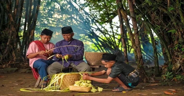 People making bamboo crafts in a forest, showing how forests support livelihoods and daily life